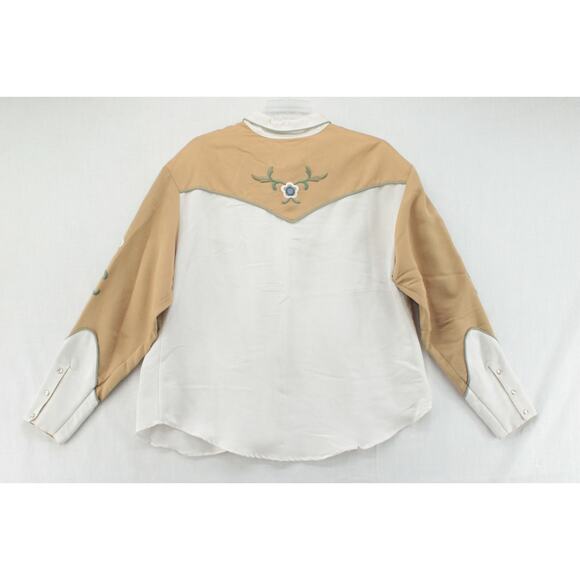 Vintage Roper Western Shirt Women Large Floral Embroidered Pearl Snap Cowgirl - Picture 4 of 6